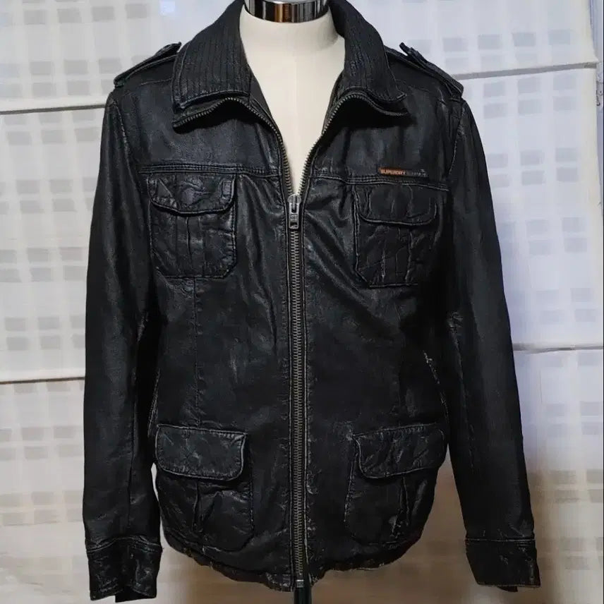 [BUNJANG] Superdry Vintage Leather Jacket (Black, Size L) / (100% 가죽) 슈퍼드라이 빈티지 가죽 자켓 L (100~105)
