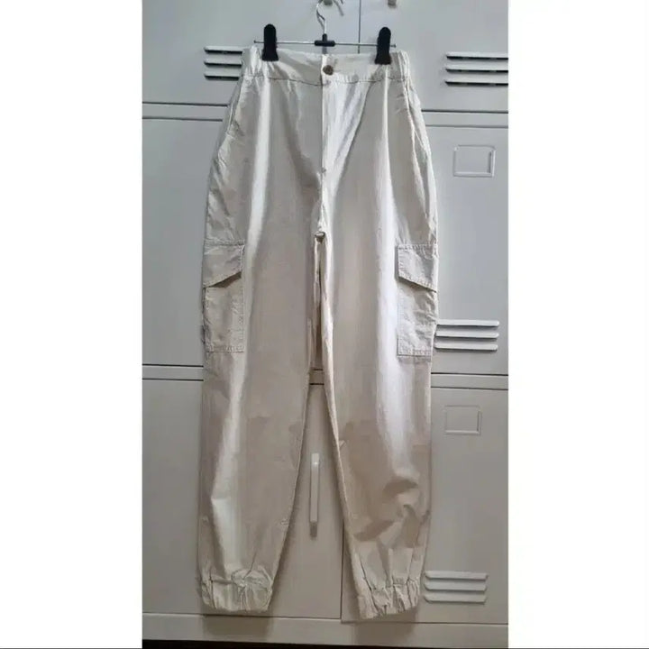 [BUNJANG] Banding Cotton Cargo Pants - Ivory / 밴딩 면 카고 팬츠 - 아이보리