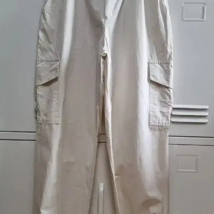 [BUNJANG] Banding Cotton Cargo Pants - Ivory / 밴딩 면 카고 팬츠 - 아이보리