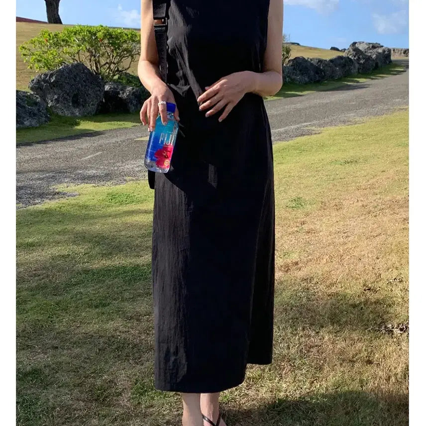 [BUNJANG] MNLB Nylon Sleeveless Maxi Dress / 나일론 원피스