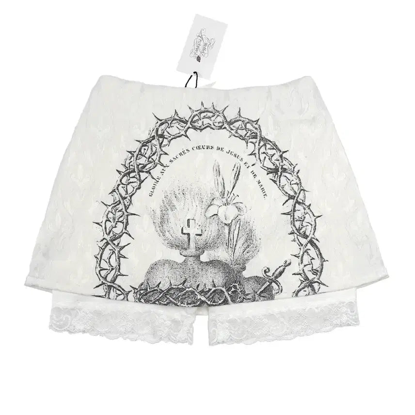 [BUNJANG] Elfsom Elfsom Elfsom Archives Heart Layered Skirt / 엘프엘프엘프 아카이브스 앤틱 레이어드 스커트(하트)