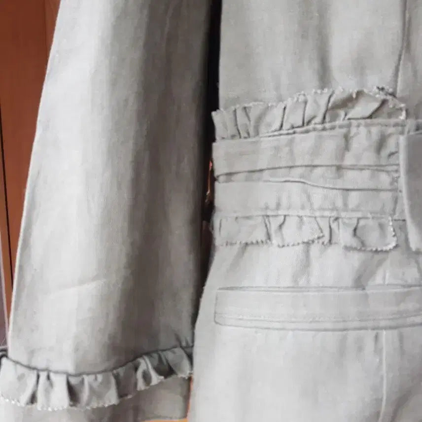 [BUNJANG] Frill Ribbon Linen Jacket / 프릴 리본 린넨자켓