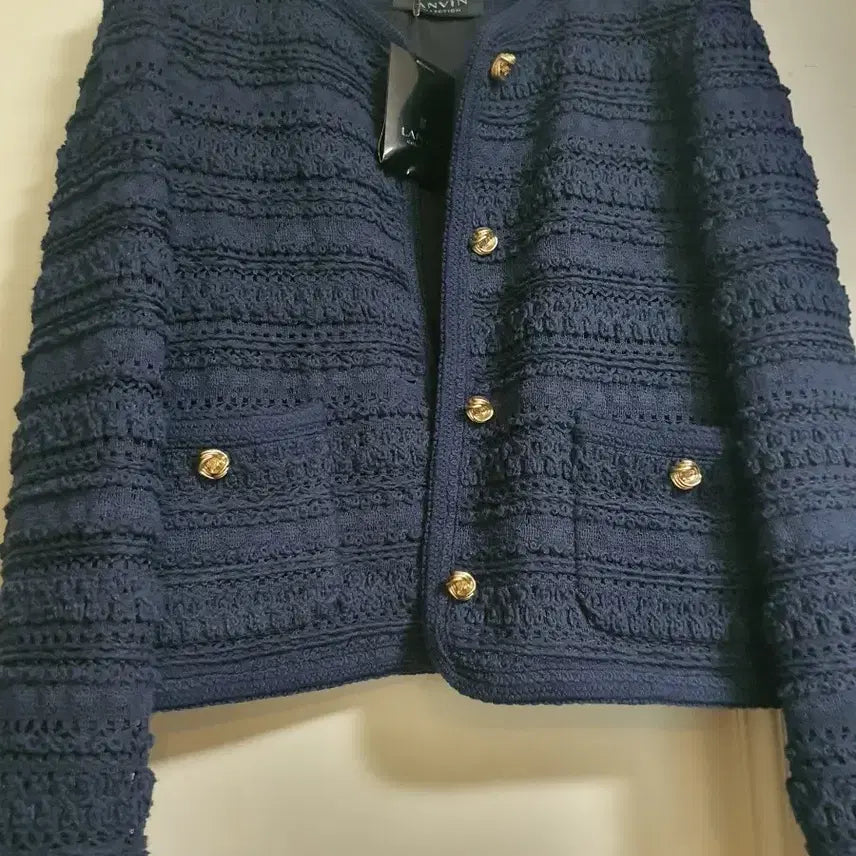 [BUNJANG] Lanvin SS24 Tweed Jacket Navy / 랑방 트위드 자켓 ss24