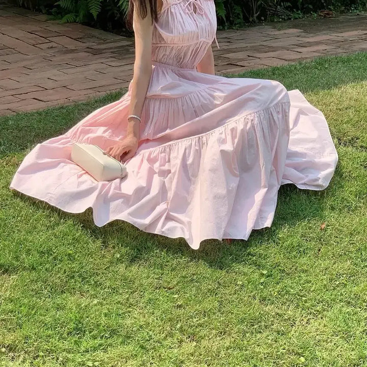 [BUNJANG] La Flarre Gabriel Dress Pink / 라플라 가브리엘 원피스 핑크
