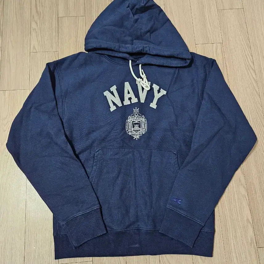 [BUNJANG] Outstanding Basic Logo Hoodie Navy / [s] 아웃스탠딩 후드티 네이비