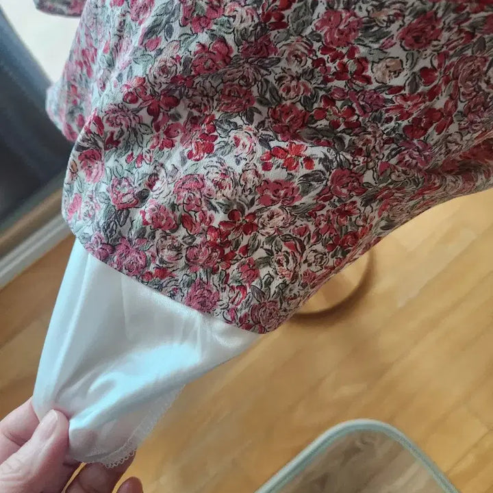 [BUNJANG] Floral Long Dress - Red / 플라워 롱 원피스 레드 잔꽃무늬