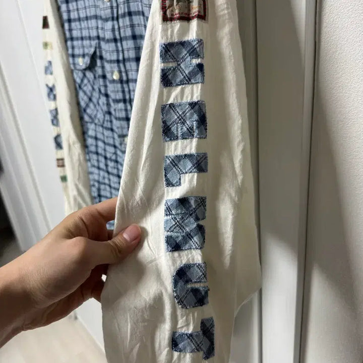 [BUNJANG] Helmut Lang Patchwork Embroidered Logo Shirt / 일본 칼 헬무트 셔츠