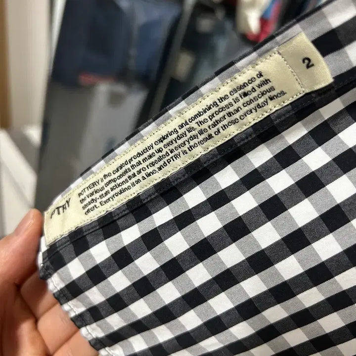 [BUNJANG] Pottery Gingham Check Black Size 2 / 포터리 깅엄체크 블랙 2 size