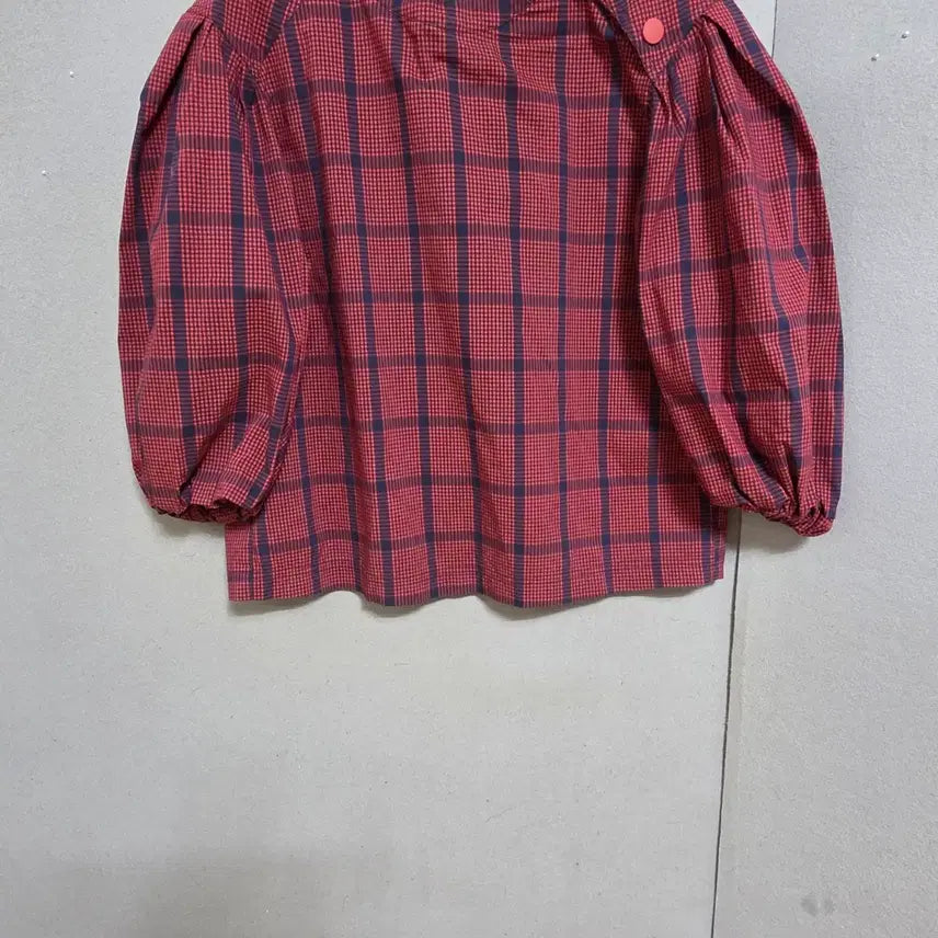 [BUNJANG] BIMBAYLOLA Red Check Blouse / 빔바이룰라 레드체크 블라우스 55   n4015