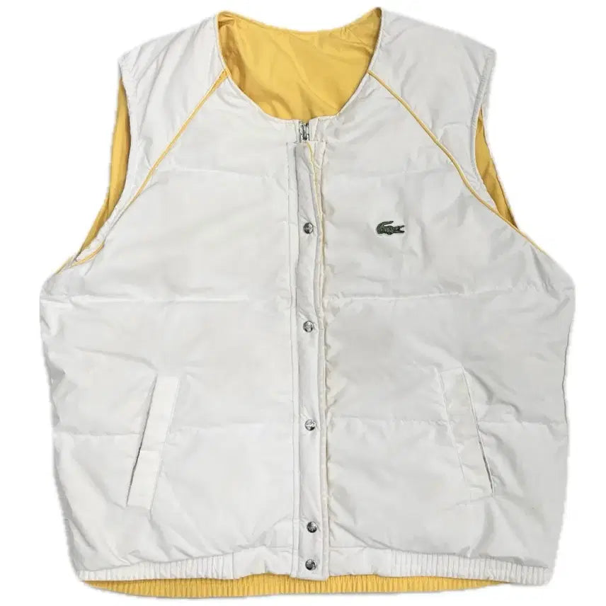 [BUNJANG] Lacoste Reversible White Padded Vest L / 라코스테 리버시블 화이트 패딩조끼 100 L 베스트