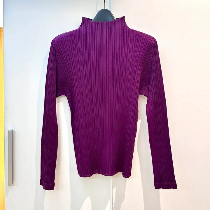 [BUNJANG] Pleats Please Mock Neck Long Sleeve Top / 플리츠플리즈 반목 탑
