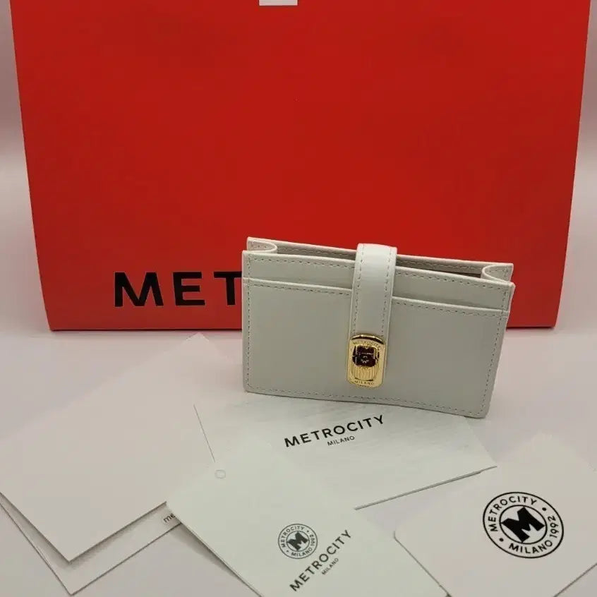[BUNJANG] Metrogate Card Holder White Gold Clasp / 메트로시티 (새상품) 카드지갑 화이트 골드 잠금장식