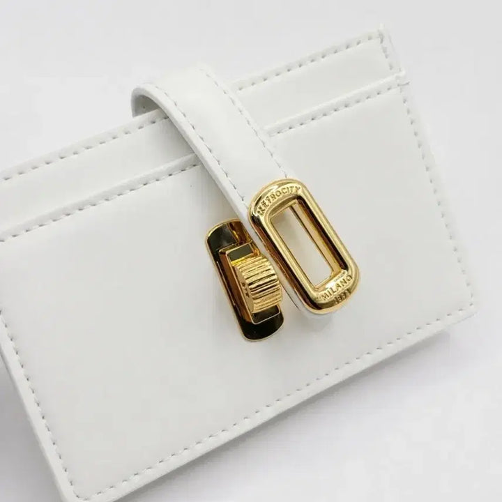 [BUNJANG] Metrogate Card Holder White Gold Clasp / 메트로시티 (새상품) 카드지갑 화이트 골드 잠금장식