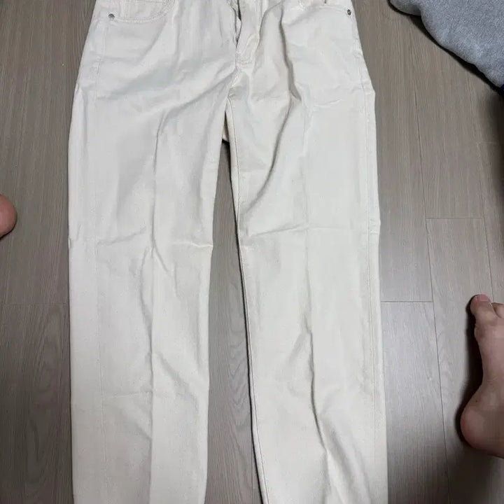 [BUNJANG] Order Archive Ivory Denim Pants / 오더아카이브 아이보리 데님 팬츠
