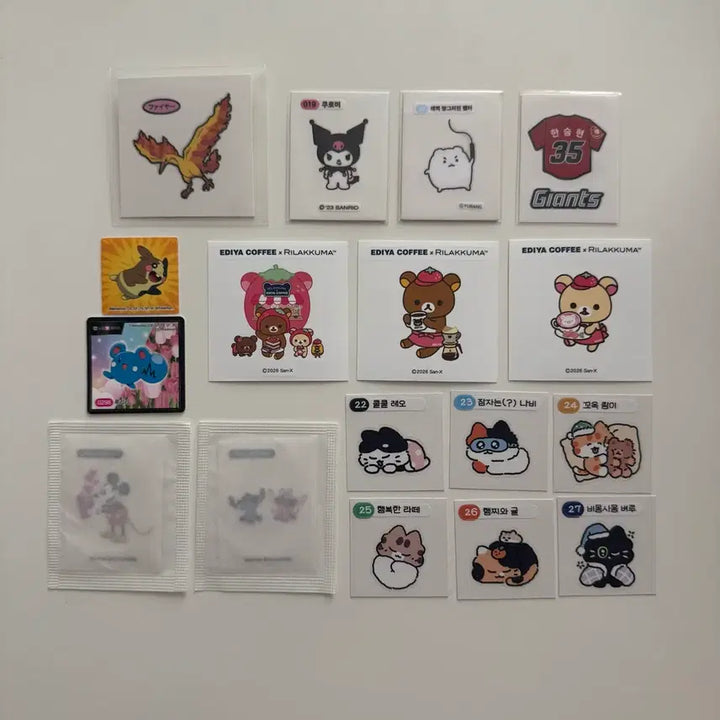 [BUNJANG] Assorted Character Sticker Set (17 pcs) / 각종 띠부씰스티커 17개 일괄 판매