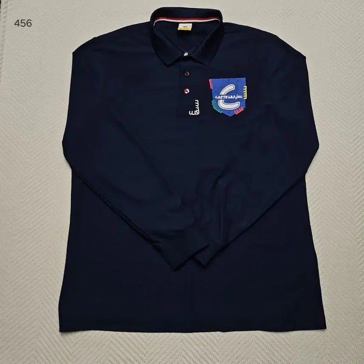 [BUNJANG] Castelbajac Navy Long-Sleeve Functional Polo Shirt 105 / 카스텔바작 네이비 긴팔 기능성 카라티 105