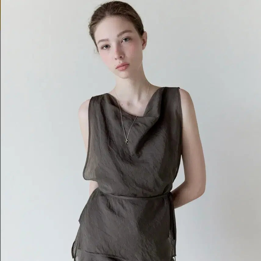 [BUNJANG] Ovbeige Layer Drape Blouse / 오브베이지 블라우스 LAYER DRAPE BLOUSE