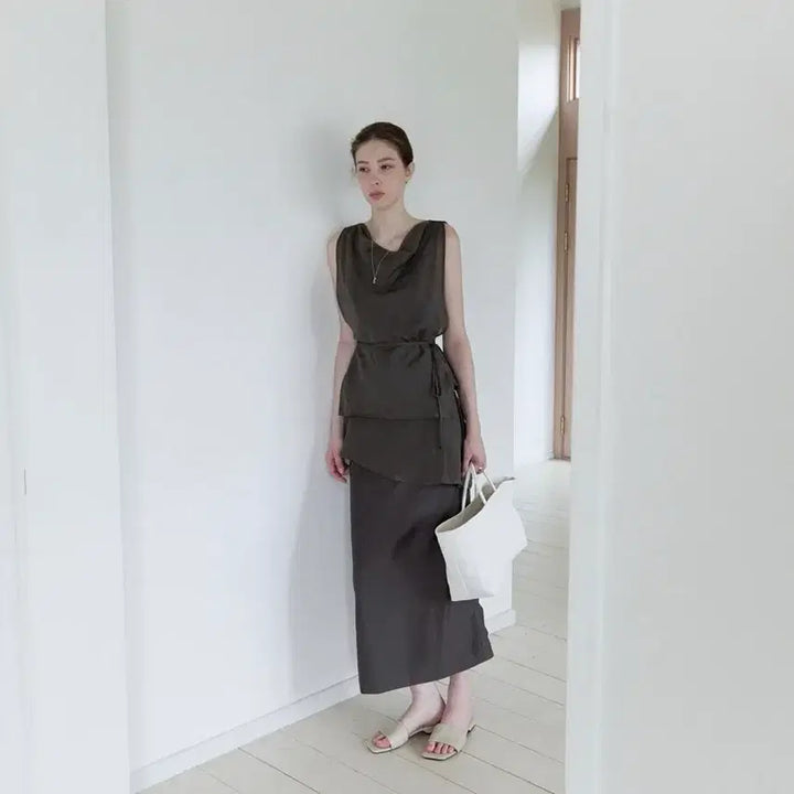 [BUNJANG] Ovbeige Layer Drape Blouse / 오브베이지 블라우스 LAYER DRAPE BLOUSE
