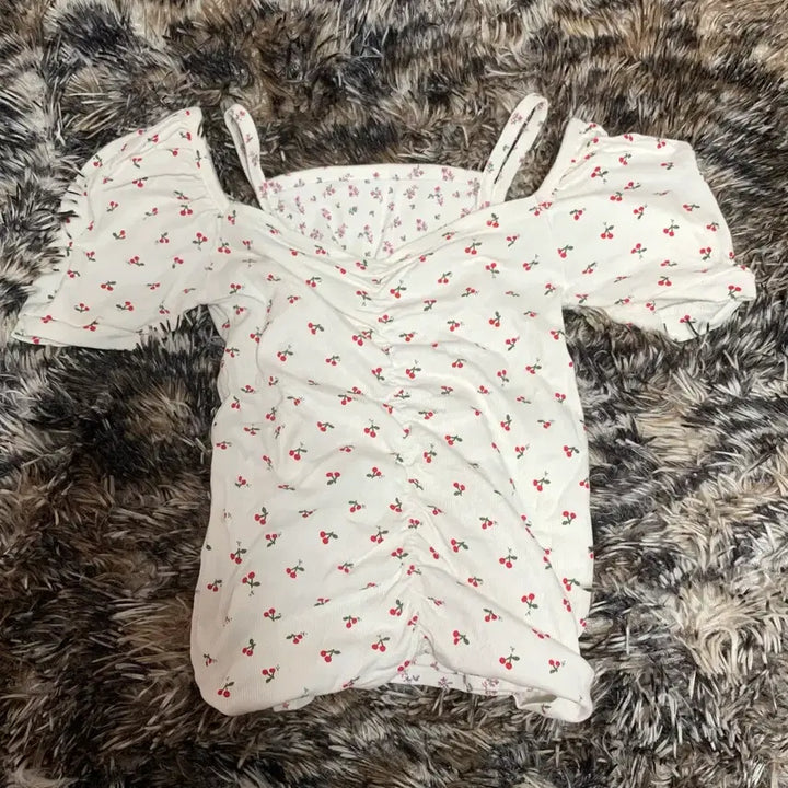 [BUNJANG] Floral Pattern Ribbed Camisole / 여름옷// 플라워 패턴 골지 끈나시