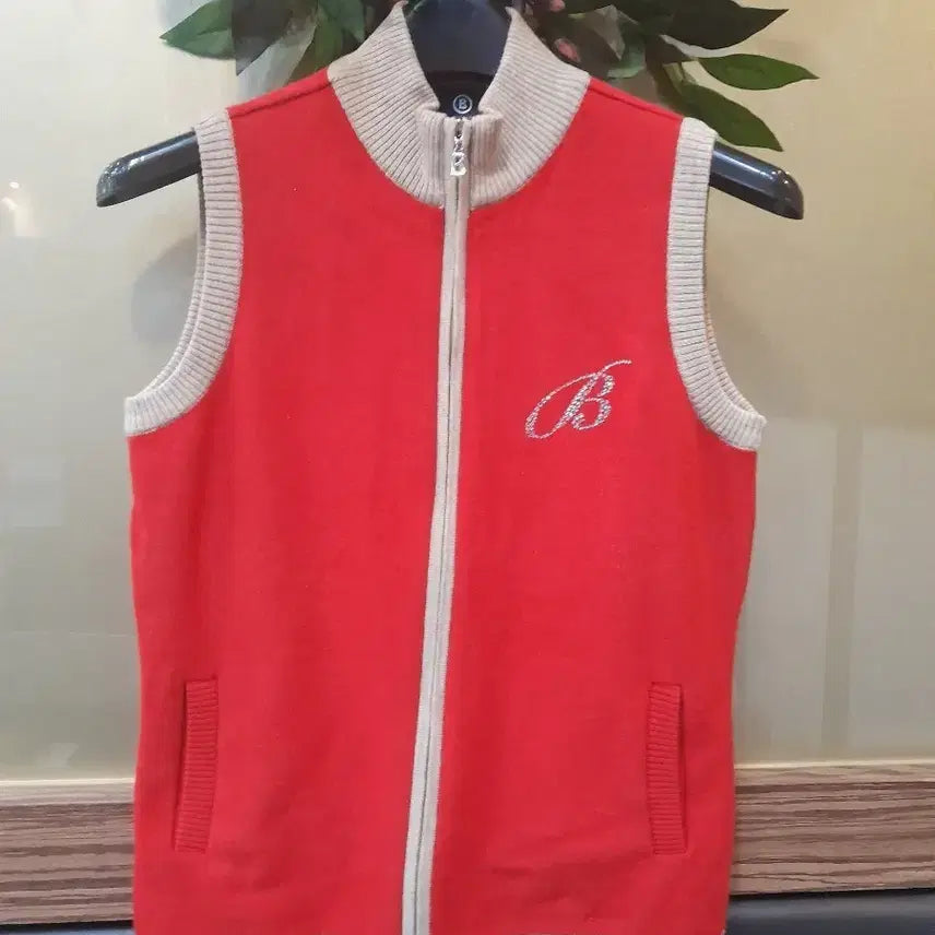 [BUNJANG] Bogner B Logo Knit Vest Red / B 로고 레드 니트 조끼