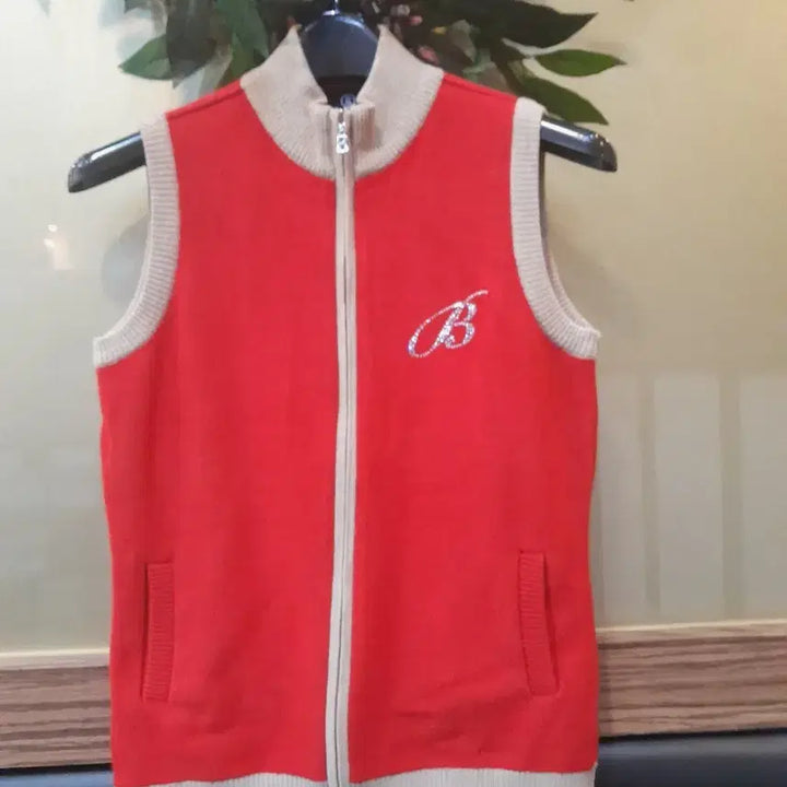 [BUNJANG] Bogner B Logo Knit Vest Red / B 로고 레드 니트 조끼