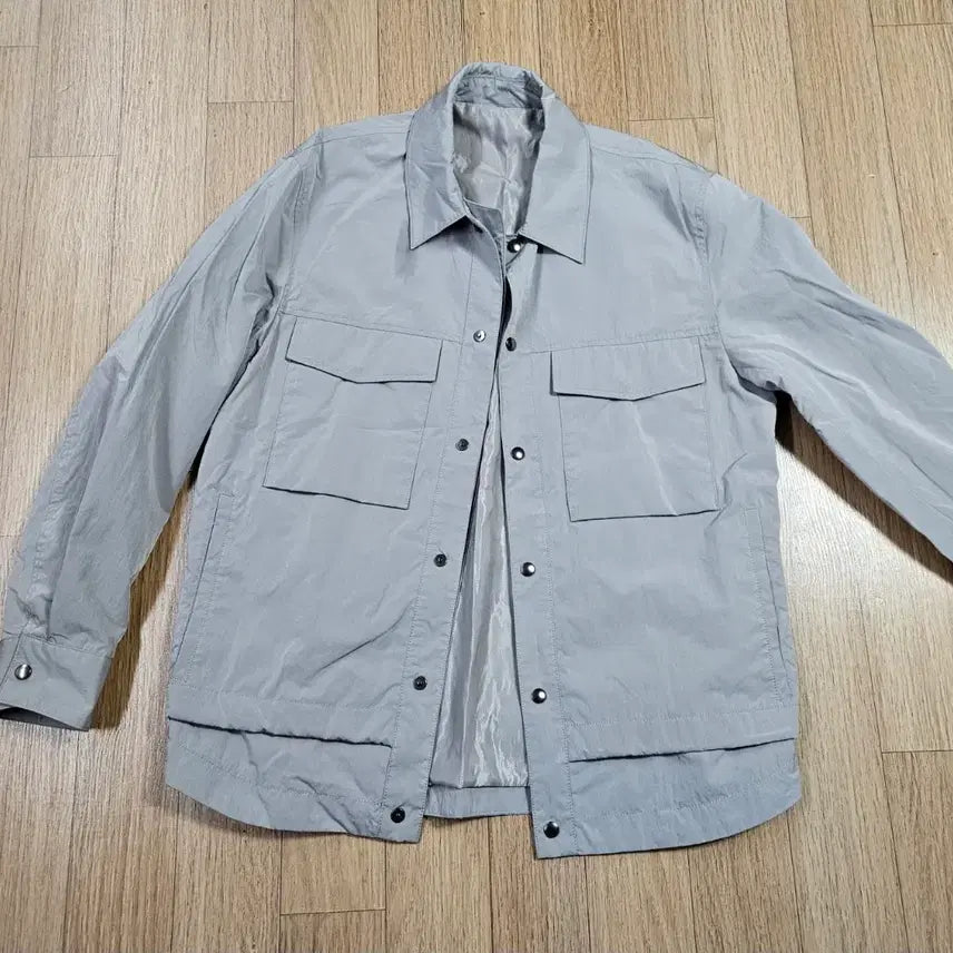 [BUNJANG] Solid Homme Gray Pocket Shirt Jacket / 솔리드옴므 회색 포켓 셔츠 자켓 간절기 아우터