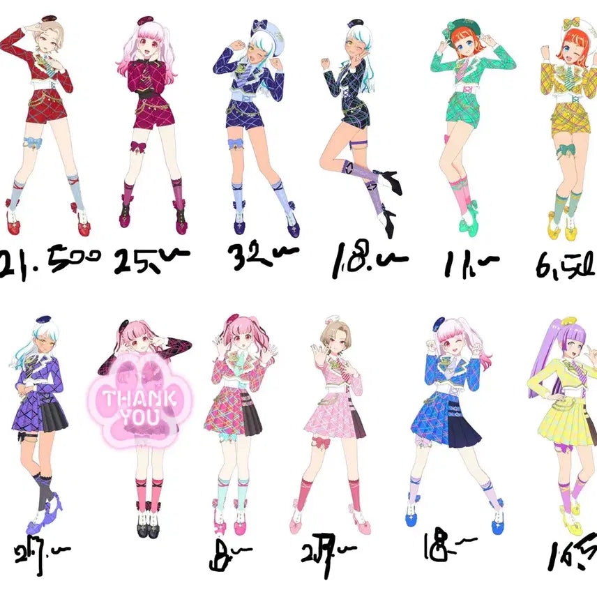 [BUNJANG] Pri☆Magica Check Eye Priverse Coordination Set / 프리매직 프리마지 체크 아이프리버스 코디