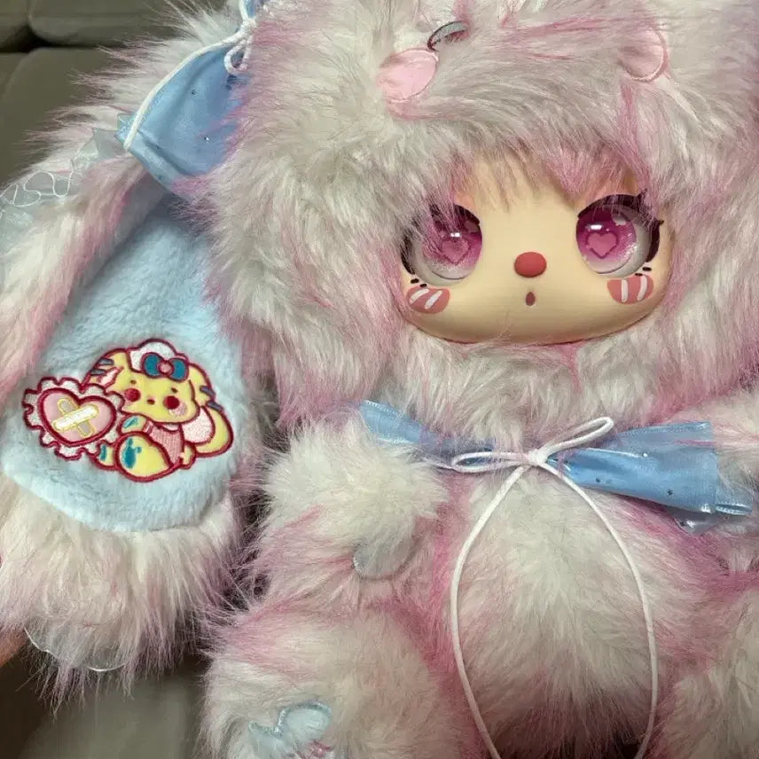 [BUNJANG] Lila 600% Long Fur Rabbit Pink Plush Toy / 릴라 600% 장털 토끼 핑크