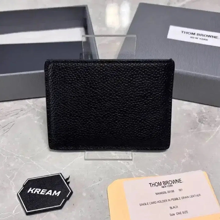 [BUNJANG] Thom Browne Pebble Leather Card Wallet Black / (정품) 톰브라운 페블 카드지갑 블랙