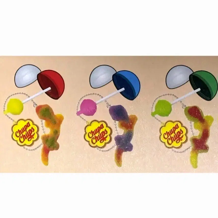 [BUNJANG] Chupa Chups Gecko Jelly Keyring Set / 츄파춥스 게코 키링 3종 게코젤리 가챠 키링