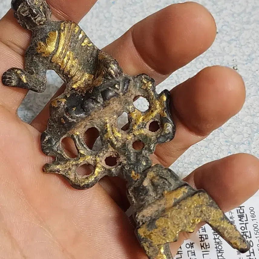 [BUNJANG] Ancient Gilt Bronze Buddha Statue Artifact / Q130.금동불.청동불.부처.유물.출토.불교.불상.탱화