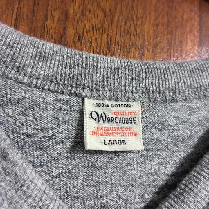 [BUNJANG] Warehouse Plain Grey Long Sleeve L / 웨어하우스 플레인 그레이 롱슬리브
