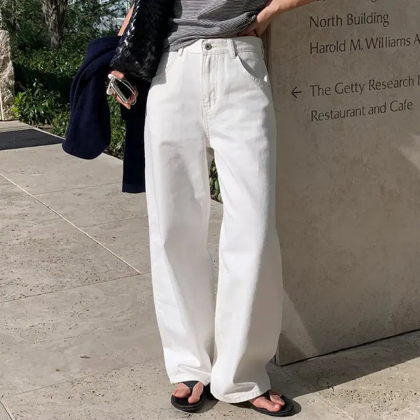 [BUNJANG] CORED Noah Curved Denim White (Short XS) / 코어드 노아 커브드 데님 화이트 (숏 xs)