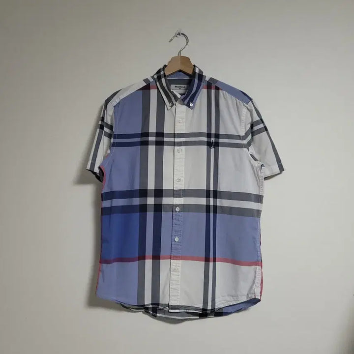 [BUNJANG] Beanpole Check Short Sleeve Shirt / (100) BEANPOLE 빈폴 체크 반팔 셔츠 남방