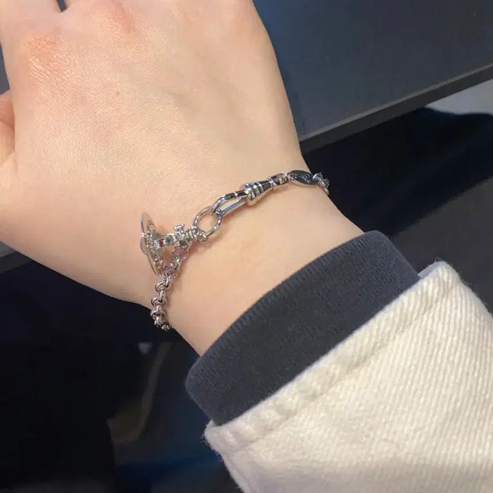 [BUNJANG] Vivienne Westwood Saturn Silver Bracelet / 비비안 웨스트우드 패션 새턴 실버 팔찌