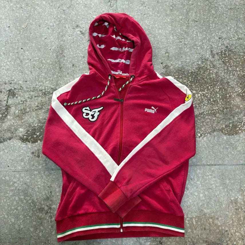 [BUNJANG] Puma Ferrari Hooded Zip-Up Red / 푸마 페라리 후드집업 레드 / b5