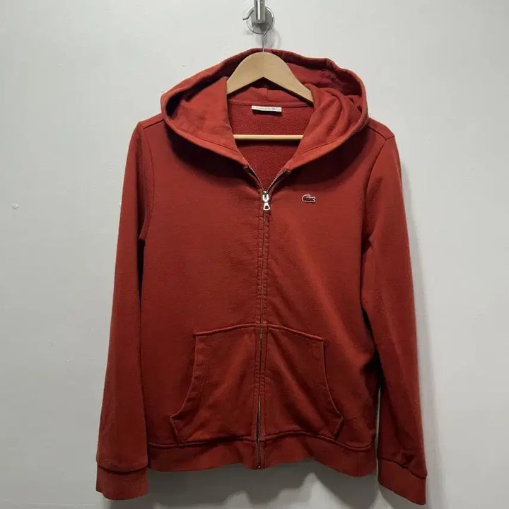 [BUNJANG] Lacoste Red Brown Hoodie Zip-Up M / 라코스테 레드 브라운 후드 집업 M