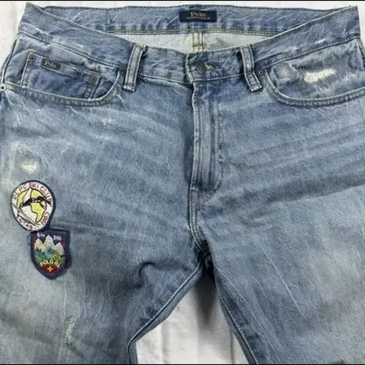 [BUNJANG] Ralph Lauren Distressed Patch Denim Jeans / 랄프로랜  빈티지 패치 디스트레스  데님