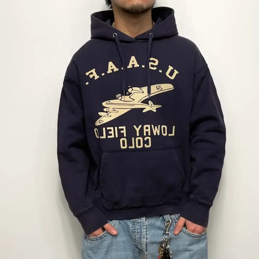 [BUNJANG] HOUSTON Air Force Bomber Sweat Hoodie / HOUSTON 휴스턴 미공군 폭격기 스웻 후드