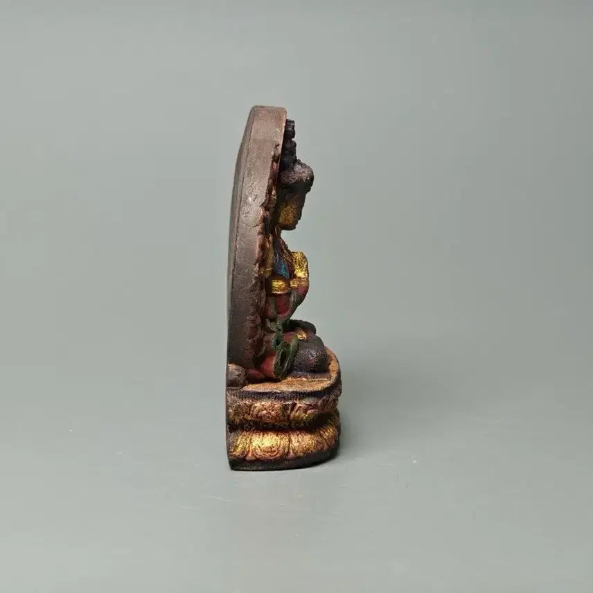 [BUNJANG] Scented Clay Seated Bodhisattva Statue / 향니 채색 사비관음 보살 불상 골동품 불교미술 불교 고미술품 수집품