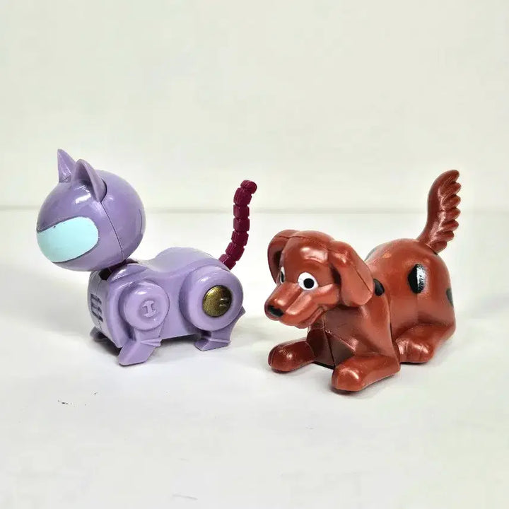 [BUNJANG] Eggmong Bobblehead Cat Robot and Dog Set / 초코식완 [에그몽] 머리를 흔드는 고양이 로봇과 멍멍이