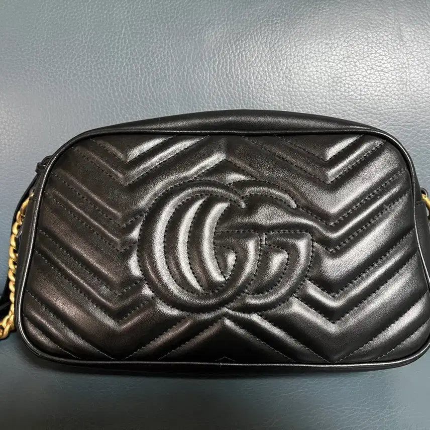 [BUNJANG] Gucci GG Matelassé Marmont Small Camera Bag Black / 구찌 GG 마틀라세 마몽 카메라백 블랙