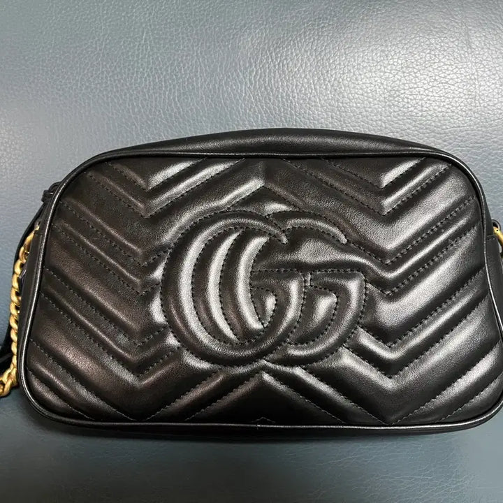 [BUNJANG] Gucci GG Matelassé Marmont Small Camera Bag Black / 구찌 GG 마틀라세 마몽 카메라백 블랙