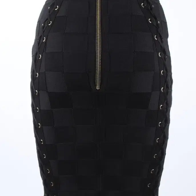 [BUNJANG] Balmain Lace-Up Knit Skirt / 발망 Balmain 레이스업 니트 스커트 정품 (36) 국내텍