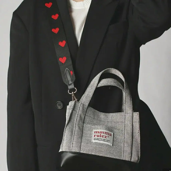 [BUNJANG] Matin Marotte Herringbone Tote Bag / 마티마룰즈 가방 헤링본 토트백