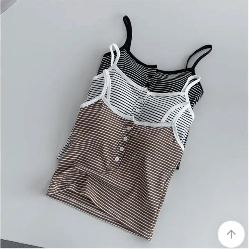 [BUNJANG] Soytail Fitted Cap Inner Tank Top (White, Black, Brown) / 에이블리 스트라이프 캡내장 나시 새제품 화이트 블랙 브라운 교신가능