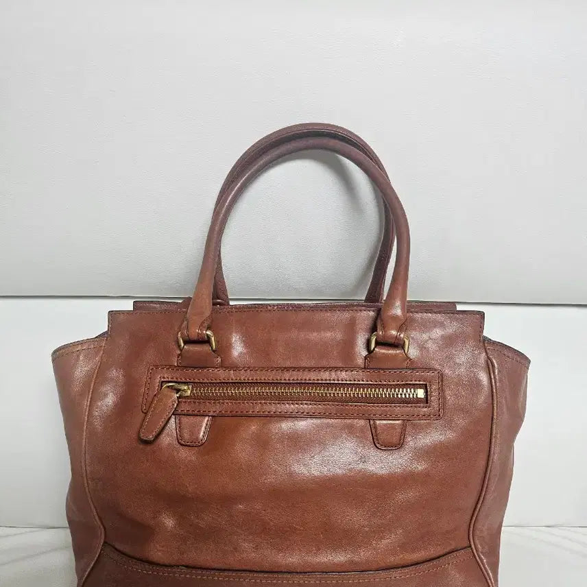 [BUNJANG] Coach Brown Leather Tote Bag with Tassel / 코치 브라운  토트백