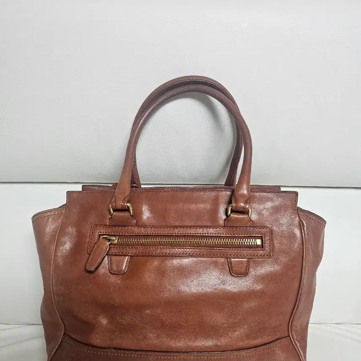 [BUNJANG] Coach Brown Leather Tote Bag with Tassel / 코치 브라운  토트백