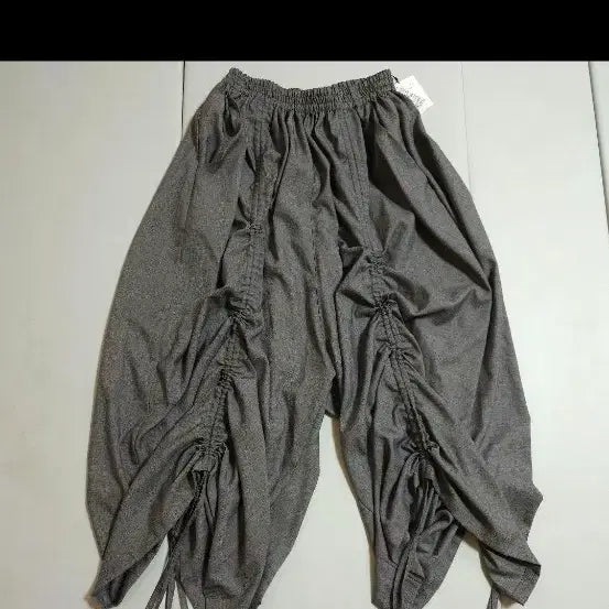 [BUNJANG] Grey Shirring Maxi Wide Pants / 그레이 셔링 맥시 와이드팬츠(F)