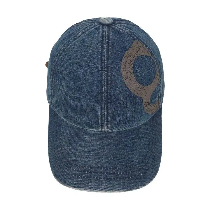 [BUNJANG] GIA Vintage Washed Denim Baseball Cap with Leather Strap / GIA 레더 스트랩 데님 빈티지 볼캡